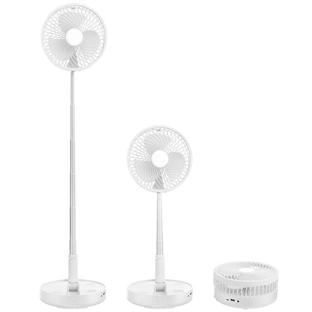 Portable Pedestal Fan Foldaway Desk Floor Standing With Remote Control 3 Sds Timer Adjustable Height Super Quiet Battery Operated Table For Outdoor Office Home Bedroom Com Portable Pedestal Fan Foldaway Desk, Outdoor Table Fan