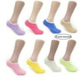 thumbnail image 1 of CHUANK Women‘s Colorful Striped Solid Soft Casual Fuzzy Ankle Slipper Socks With Grip, 1 of 2