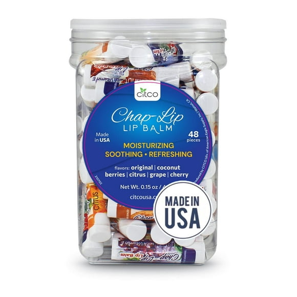 Chap-Lip Lip Balm Chap-Lip Bálsamo labial de vitamina E con aceite de coco, tratamiento hidratante d