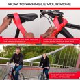 thumbnail image 4 of Bicycle Tow Rope 4000lbs Elastic Strap Stretchable Outdoor Bike Towing Strap Stretchable Portable Pull Strap, Red, 4 of 6