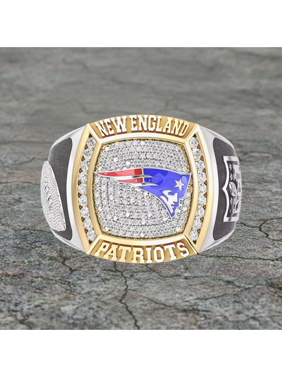 #NewEnglandPatriots 1/2ctw Two Tone Yellow Gold and 925 Sterling Silver Championship Ring, University or College Students Graduation Ring