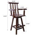 thumbnail image 3 of 360° Swivel Rustic Wood Finish 29.4" Seat Height Ergonomic Bar Stool for Dining Room and Pub 330 lbs Capacity Premium Fir Wood Construction, 3 of 10