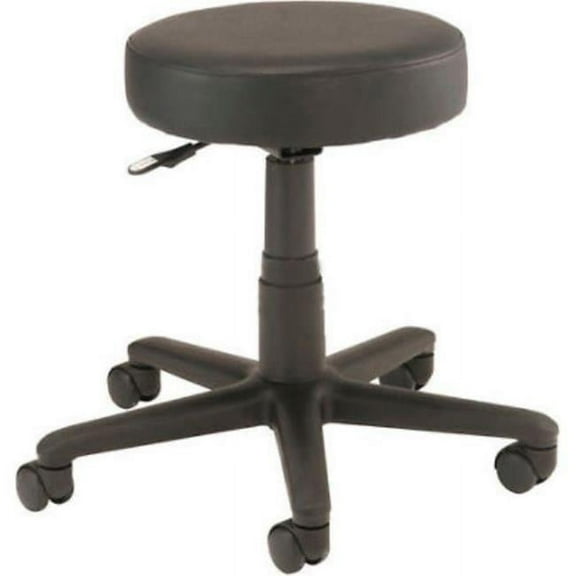 Interion All Purpose Mobile Stool without Back, Black