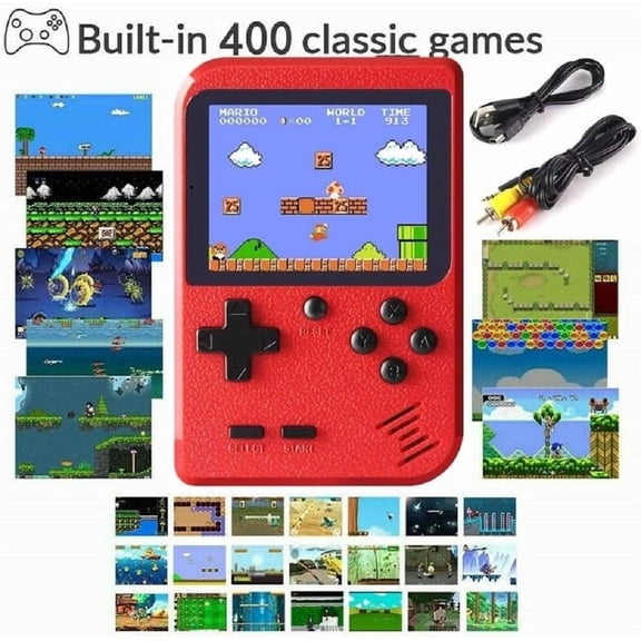 Healthy Diversions Handheld Play Machine Retro Player 400 Classical FC Games 2.8-Inch Color Screen Blue 1-Count