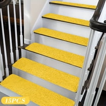 Stair Mat 15Pcs Carpet Stair Treads Plushes Large Size No Slide Stair Mat Non Slippery Rug Slide Resistive Indoor Runner Plushes Stair Mat With Reusable Easiler To Clean Stair Treads