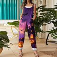 thumbnail image 4 of Halloween Womens Jumpsuits Plus Size Boho Beach Womens Romper Sleeveless Halloween Pumpkin Jumpsuits Rompers Loose Fit Spaghetti Strap Womens Overalls Ginger 2XL, 4 of 7