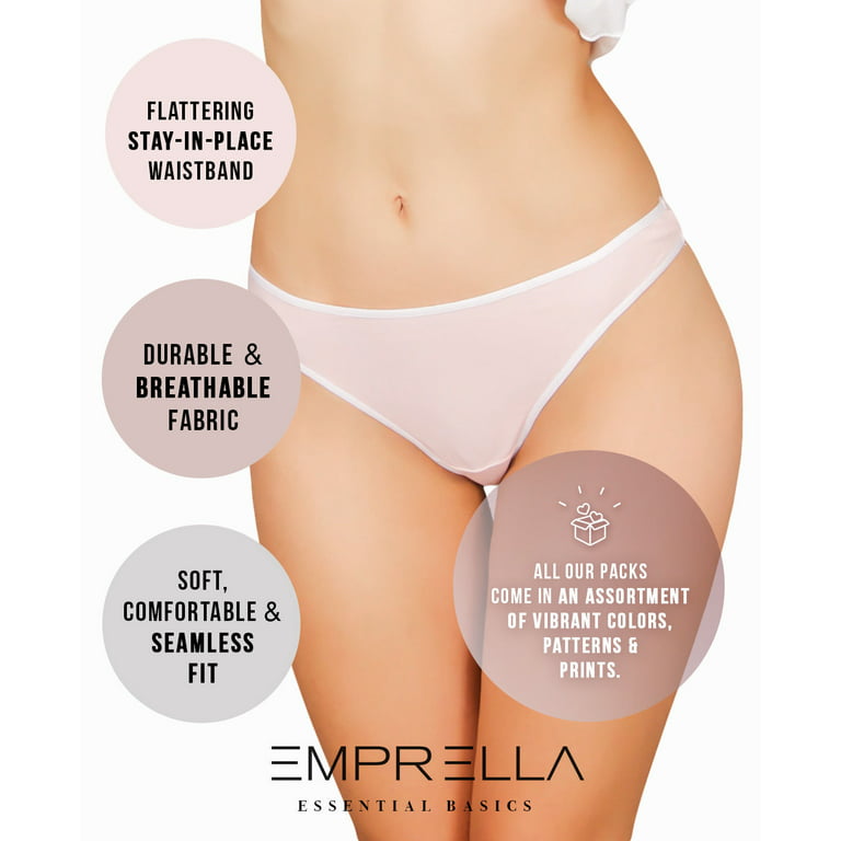 Emprella Womens Underwear Thong Panties - 8 Pack Colors and