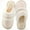 Beige White, variant on Ecetana Cozy Slippers for Women Indoor and Outdoor Fuzzy House Shoes with Memory Foam