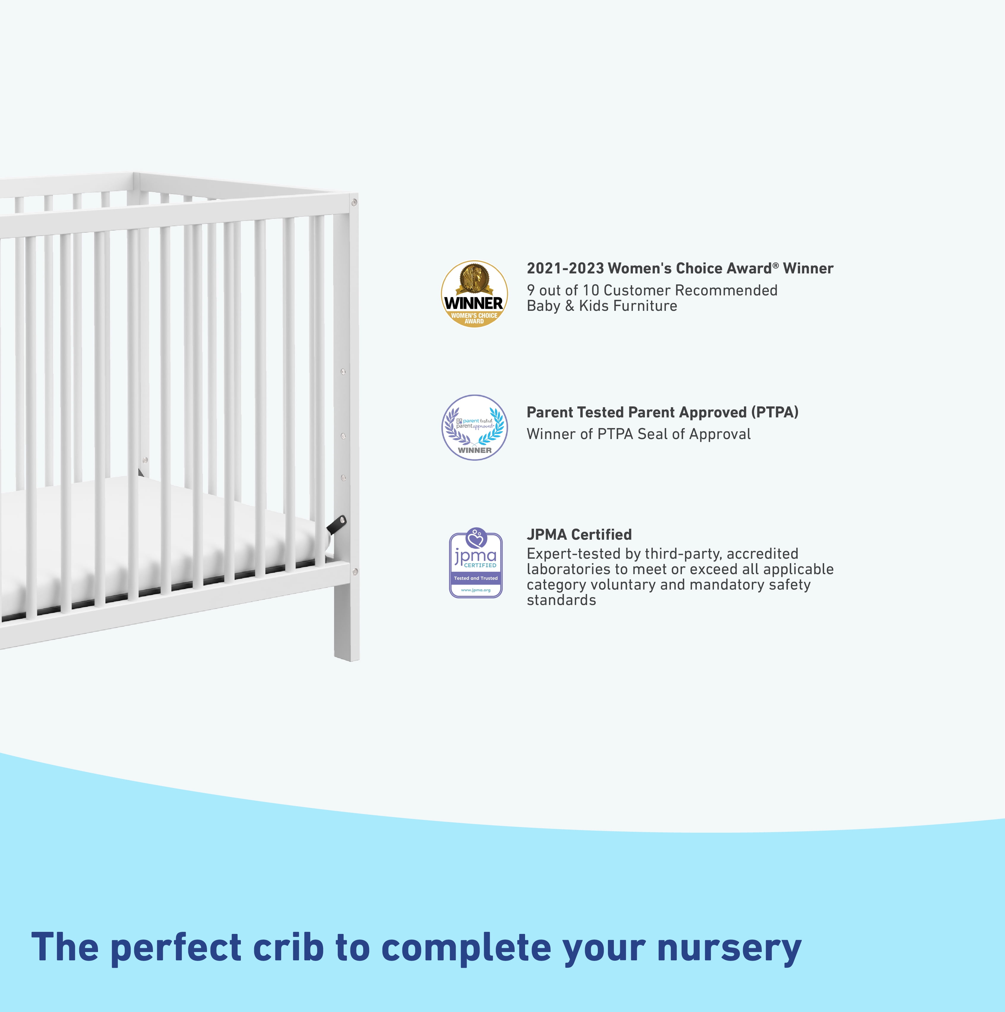 Graco Teddi 4-in-1 Convertible Mini Baby Crib with Mattress, White