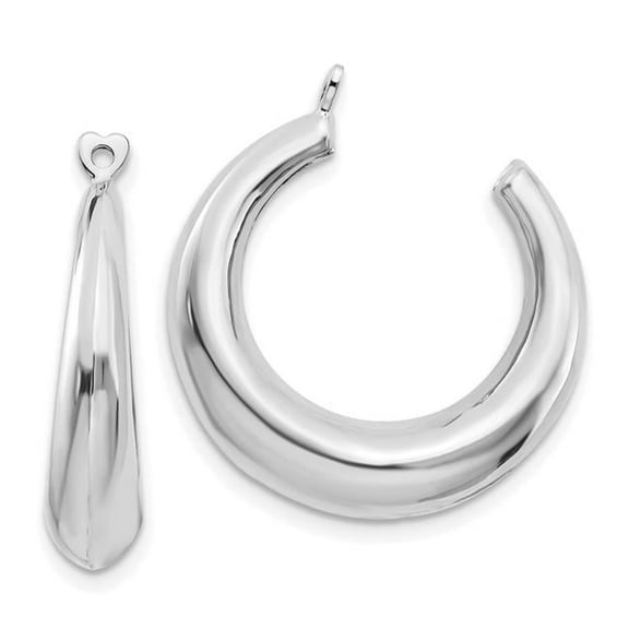 Primal Gold 14 Karat White Gold Polished Hoop Earring Jackets