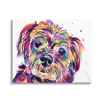 Prismatic Terrier Dog Face Portrait Animals & Insects Graphic Art Gallery Wrapped Canvas Print Wall Art