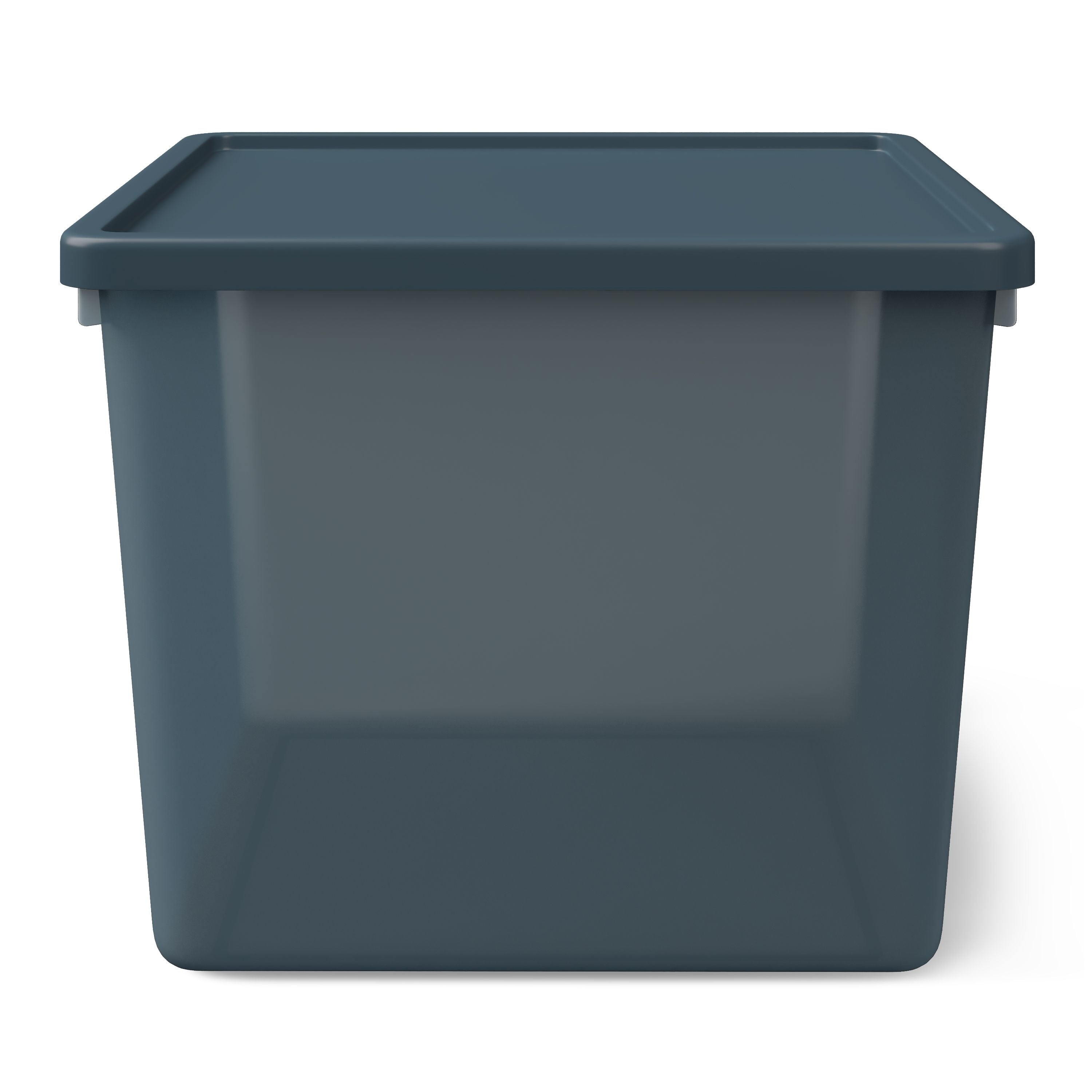 Mainstays Kids Blue Large Plastic Storage Bin with Lid, 4 Pack