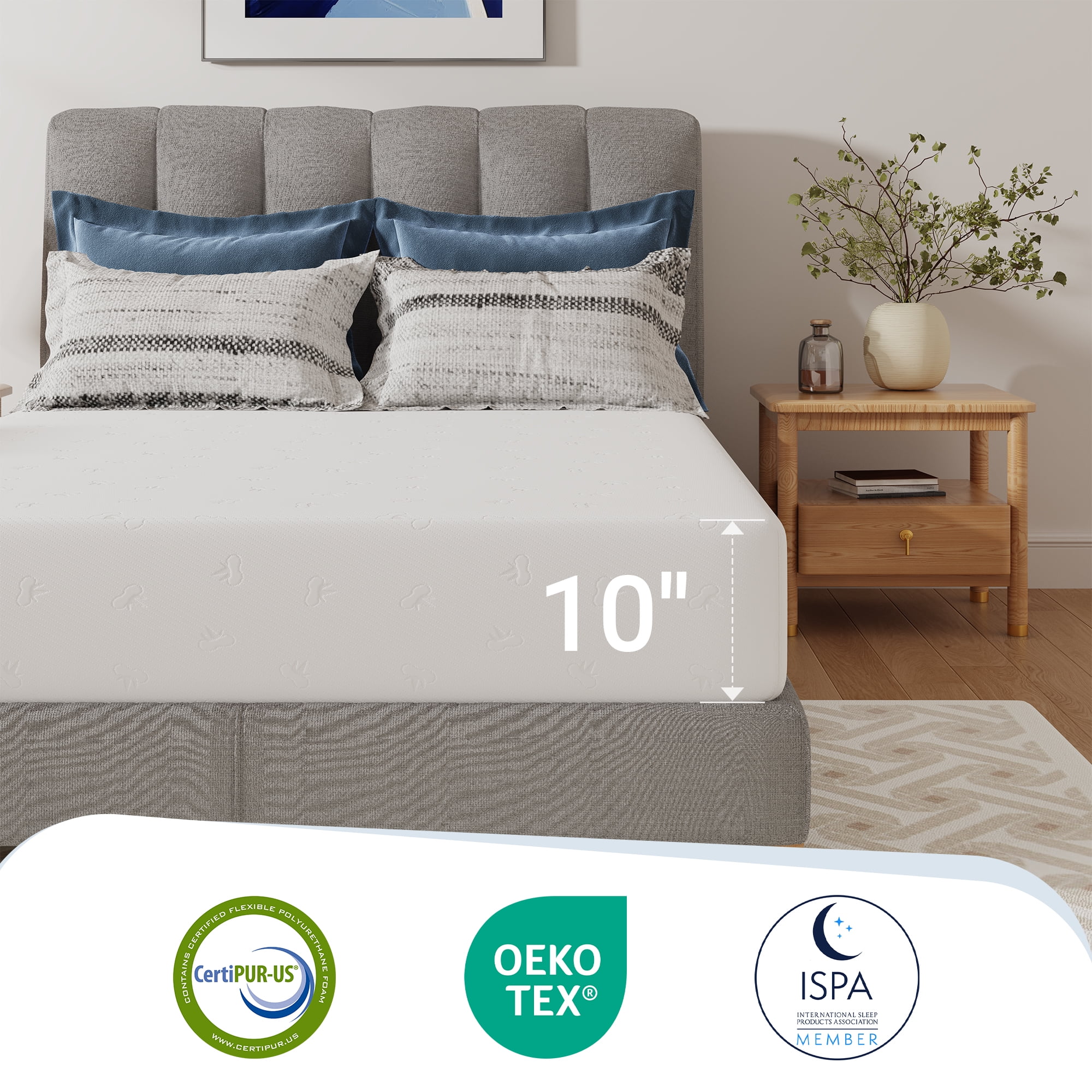 Avenco Snowflake 10" Medium Memory Foam Mattress,Adult,Queen Size
