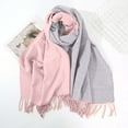 thumbnail image 2 of Women's Pashmina Shawls and Wraps Double Side Color Tassels Long Fall Scarf Pink Free Size, 2 of 5