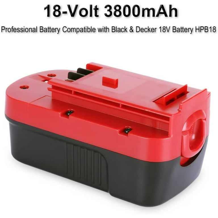 Biswaye 2 Pack 18V 3000mAh NI CD Battery for Black Decker HPB18 OPE 18 Volt  Slide Pack Battery and 18 Volt O 