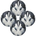 thumbnail image 2 of 1PC Place Mats Husky Eyes Blue Round Placemat Heat-Resistant Placemats Dining Table Mat Circle Shape 15.4" for Kitchen/Dinner/Party/Restaurant Home Decor Gifts, 2 of 7