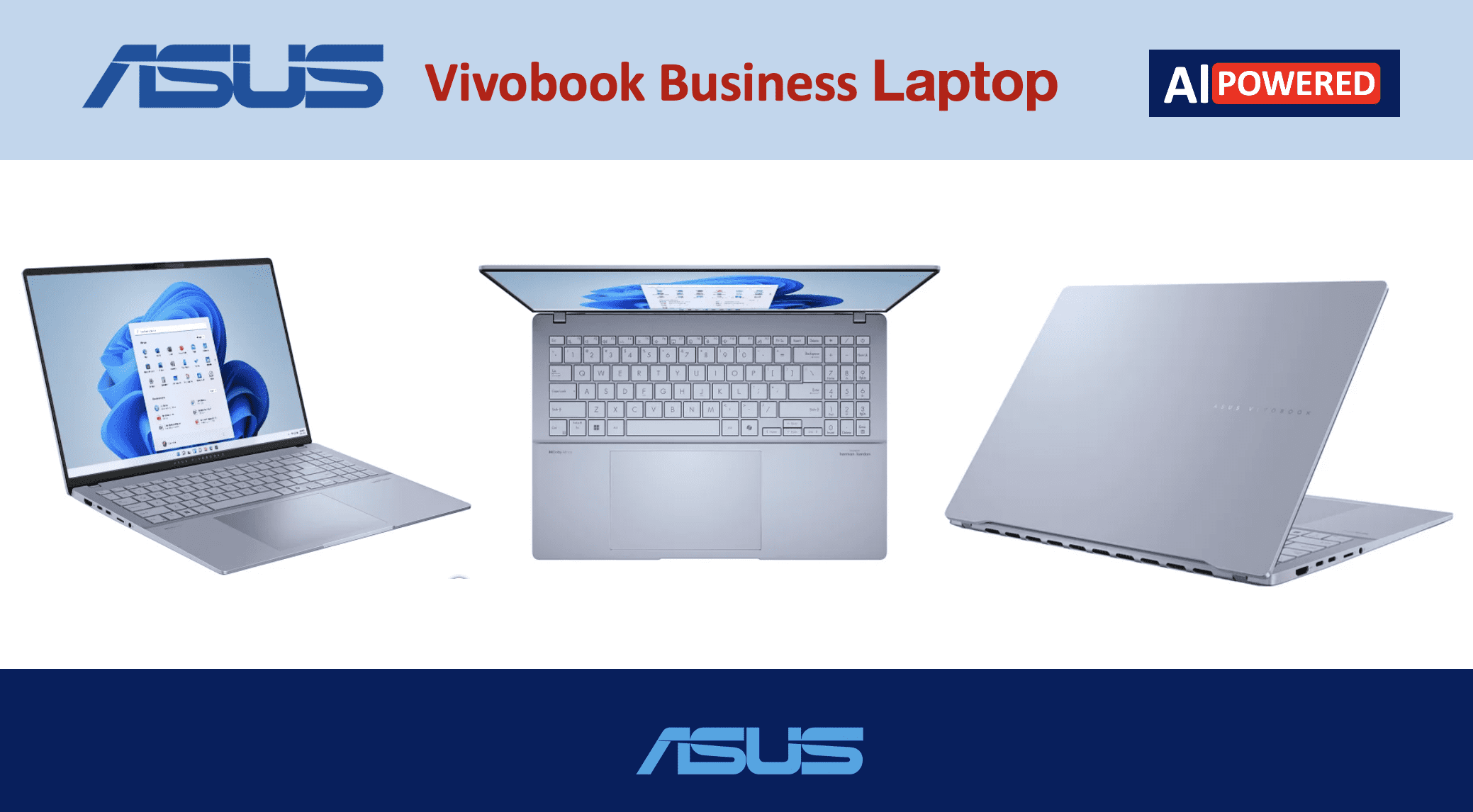 ASUS Vivobook AI Business Laptop 16.0in OLED 2.8K Display (Intel Ultra 9-285H, 32GB LPDDR5X, 1TB SSD, Intel Arc, RGB KB, 2 Thunderbolt 4, WiFi 7, Webcam, Bluetooth 5.4, Win 11 Home)