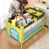 Baby Crib Playpen Playard Pack Travel Infant Bassinet Bed Foldable Green