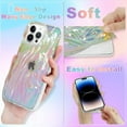 thumbnail image 4 of Designed for iPhone 14 Pro Max Phone Case Fluorescent Iridescent 3D Pleats Design Full Body Protective Cell Phone Cover for iPhone 14 Pro Max 6.7 Inch for Women Girls-Laser Clear, 4 of 9
