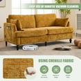 thumbnail image 5 of 68.9" Sofa Couch,Modern 2 Seater Upholstered Loveseat Sofa Couch with LED light&USB for Living Room,Bedroom,Mustard yellow, 5 of 8
