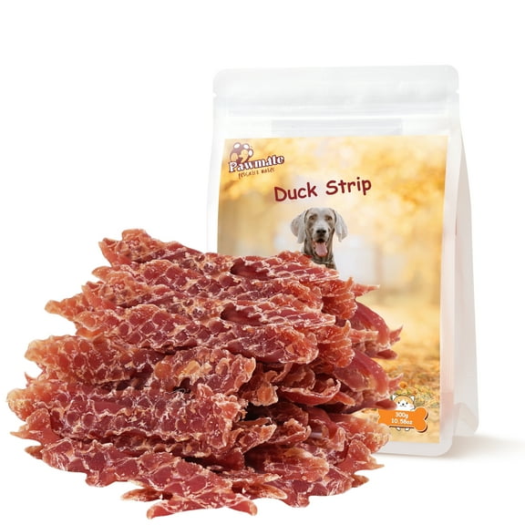 Pawmate Duck Jerky Dog Treats, Premium Jerky Healthy Snacks for Small Medium Large Dogs, 27-30ct Bag