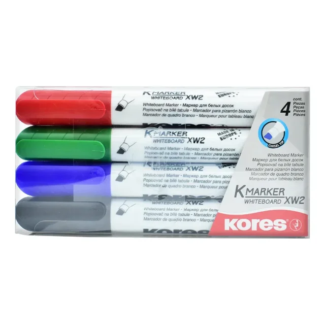 Marcador Para Pizarrón Blanco Kores Colores Básicos 4 Piezas