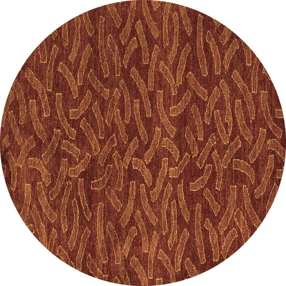 Ahgly Company Indoor Round Abstract Brown Modern Area Rugs, 4' Round