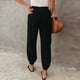 thumbnail image 3 of Pantalones casuales con cordón para mujer talla grande - Cintura elástica, bolsillos, poliéster, corte holgado, aptos para el día a día, la playa y para dormir, para todas las estaciones, 3 of 8