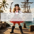 thumbnail image 3 of NOLDARES Little Girl Pirate Costume Princess Dress Halloween Party | toddler girls pirate dress up princess skirt outfit cute with headscarf(Red,3-4 Years), 3 of 9