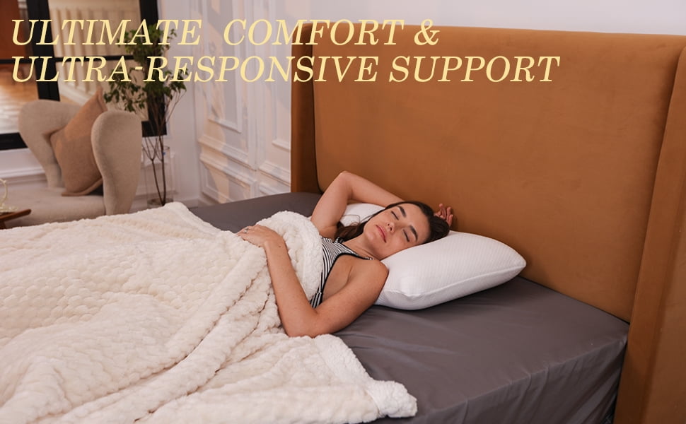SerenLuna 100% Natural Talalay Premium Latex Pillow, Removable Cotton Cover Bed Pillows for Sleeping