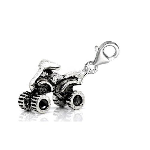 3d Clip on ATV Four Wheeler Dangle Pendant for European Clip on Charm Jewelry w/ Lobster Clasp