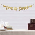 thumbnail image 3 of Inkdotpot Metallic Gold Love is Sweet Pre Strung Cursive Bunting Wedding Banner Wedding Bunting Wedding Engagement Sign Photo Prop, 3 of 5