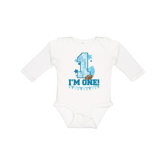 Inktastic I'm One (football) Boys or Girls Long Sleeve Baby Bodysuit