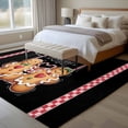 thumbnail image 4 of Area Rug for Living Room, Christmas Gingerbread Non-Slip Indoor Large Carpet for Bedroom/Dining Room, Xmas Berry Black Checkered Washable Low-Profile Rectangle Floor Runner Rugs - 5 x 7 Ft, 4 of 8
