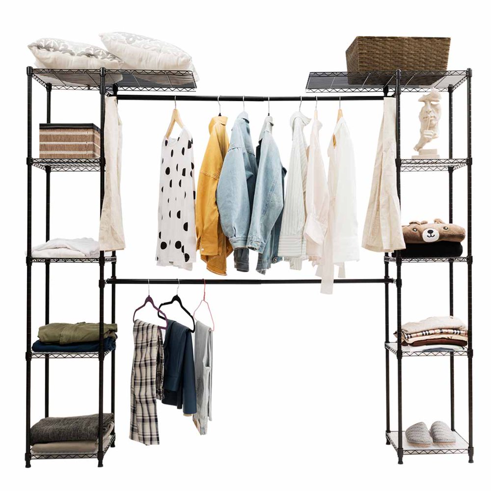 Topbuy Expandable Free Standing Closet Clothes Hanger Rack Storage