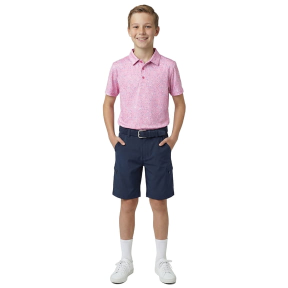 Birdie Bound Boy's Performance Sprinkle Splatter Printed Golf Polo Shirt, Sizes XS-XL