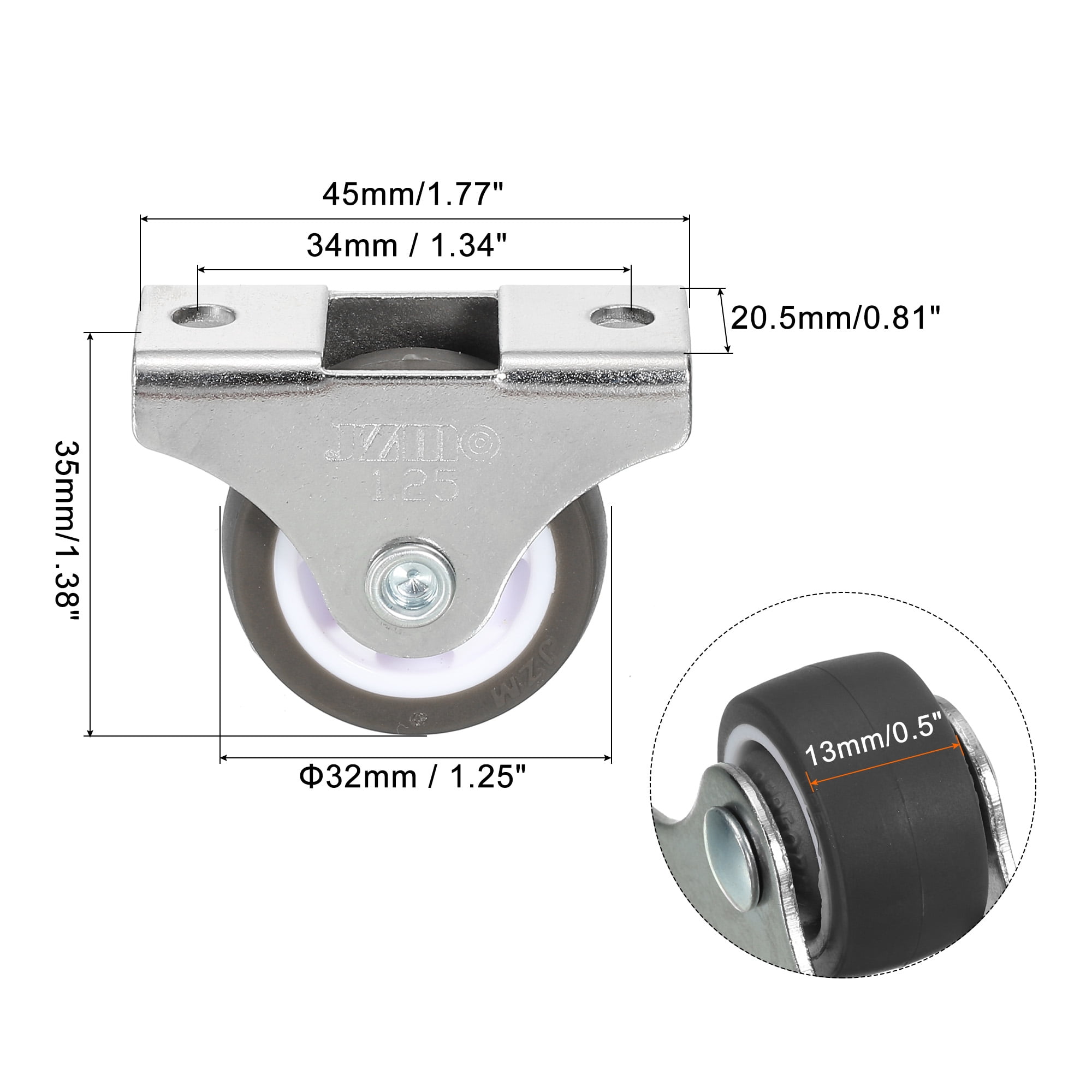 Mini Fixed Caster Wheel 1