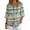 Abstract Geometric Design, variant on Loose Fit Imitation Linen-Like Blouse for Travel Everyday Wear, V Neck Button Down Women's Imitation Linen-Like Blouse, Tie Dye Circle Pattern, Size Medium