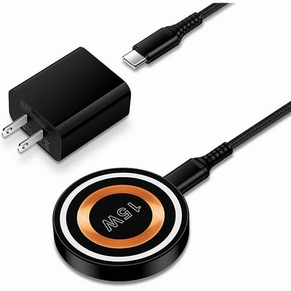 Saluqifa Wireless Charger 15W Magnetic Charging Pad with 20W Fast USB C Charger Block Compatible with Samsung Galaxy S25 Ultra S25 S25 S24 Ultra S23 FE S22 S21 S20 Z Flip 6 5 Fold 5