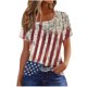 thumbnail image 2 of Fiudx Ofertas Flash Del Día Blusa de Manga Corta para El Día de La Independencia a La Moda para Mujer, Camiseta Estampada, Top Informal, 2 of 5