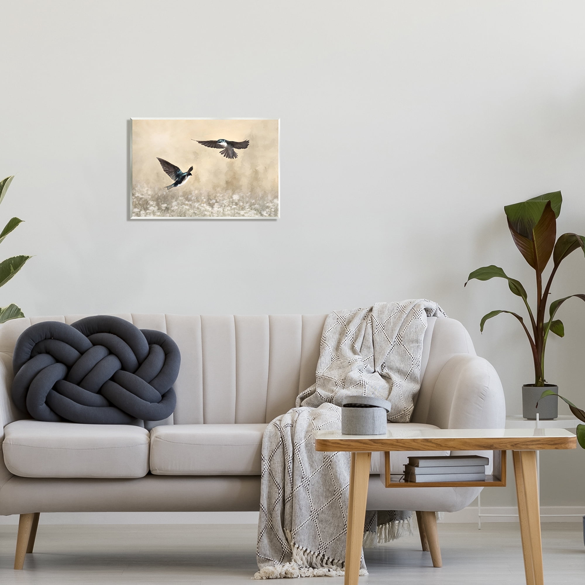 Stupell Two Birds Flying Nature Wildlife Animals & Insects Photography Wall Plaque Unframed Art Print Wall Art