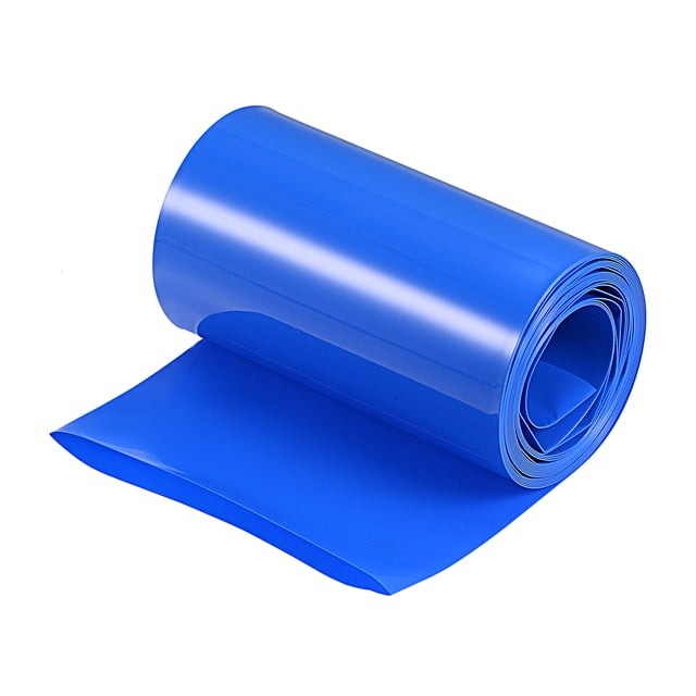 Unique Bargains Tube Rétractable en PVC Bleu 95mm Plat 10 Pieds pour Grand Pack de Batteries