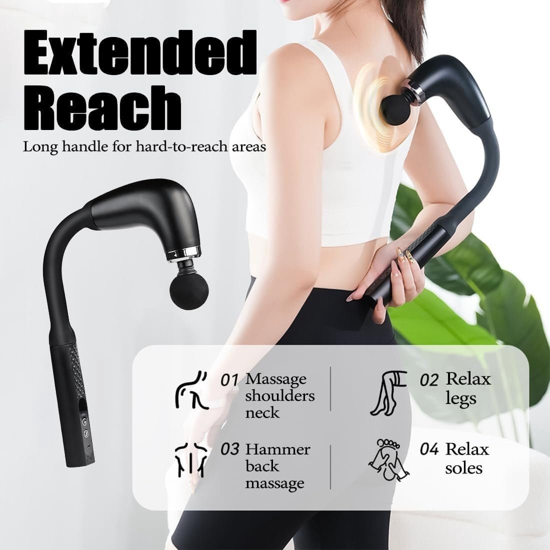 Rocuma Massage Hammer,9 Modes & 4 Heads, 2025 New Handheld Massager, Deeply Relaxing The Back and Neck, Relieving Fatigue