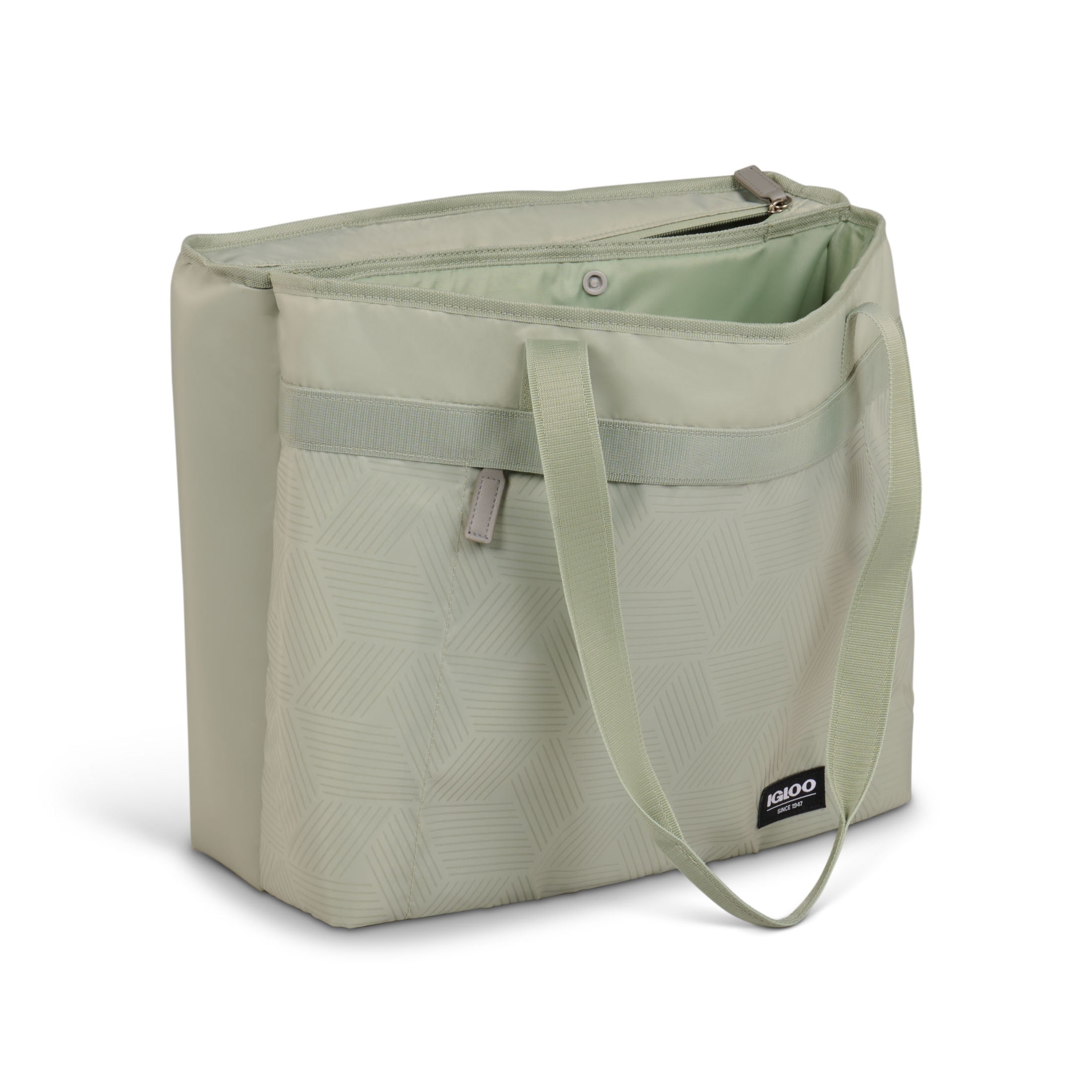 Igloo 20 Can Capacity Laguna for Her Zippered Dual Compartment Soft-Sided Tote Cooler Bag, Sage Green