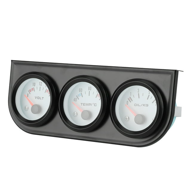 Juego de medidor triple, medidor de temperatura del agua, medidor de presión de aceite de grupo de mKit de manómetro triple para automóvil, manómetro de aceite/voltios/agua Alta sensibilidad Temperatu
