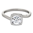 thumbnail image 2 of 3.15 Carat Halo Moissanite & Natural Diamond Engagement Rings In 14K White Gold In Ring Size 6, 2 of 6
