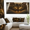 thumbnail image 1 of Glowing Fractal Cat Illustration - Animal Canvas Wall Art, 1 of 3