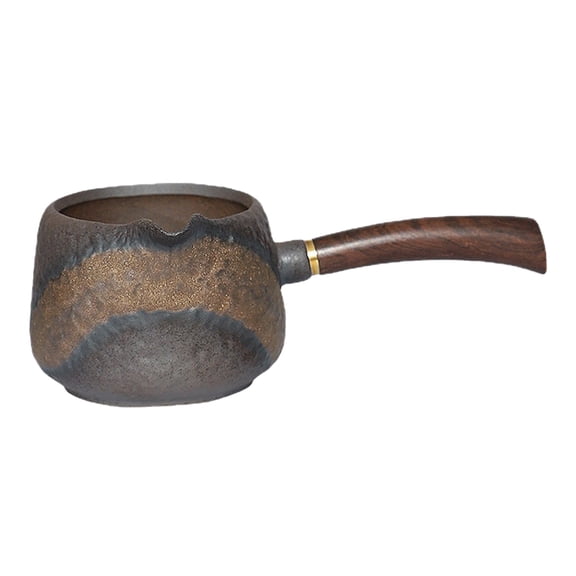 Supvox 1Pc Light Brown Ceramic Tea Fairness Cup Side Handle Teapot for Tea Storage