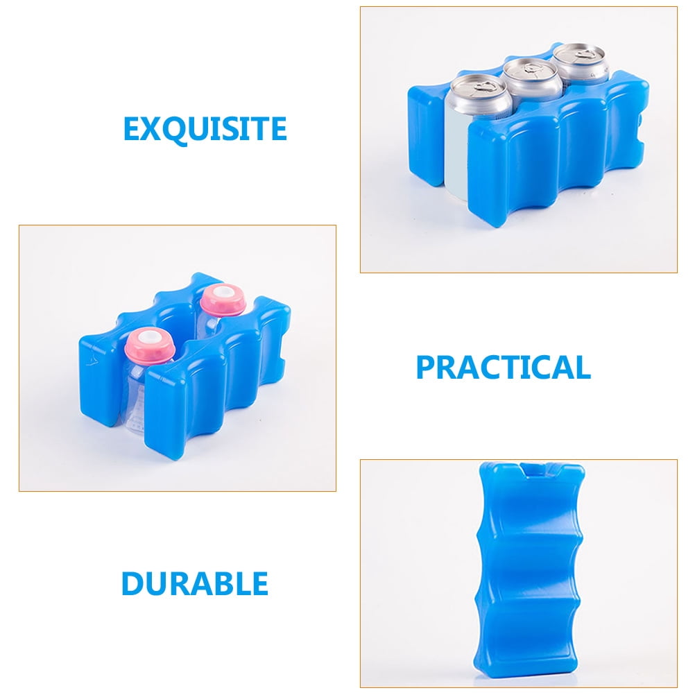 Tineasur 4pcs Ice Packs for Cooler Rubber Blue for Freezing