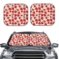 thumbnail image 2 of Xecao Red Strawberry for Foldable Car Sun Shades (2-Pack) offer sun protection with an easy-fold design for convenient windshield shading., 2 of 7